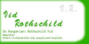 vid rothschild business card